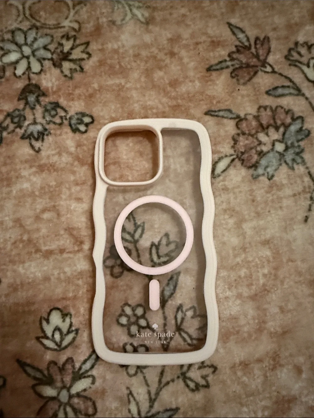 kate spade Clear iPhone Case with Pale Pink Trim and MagSafe Ring